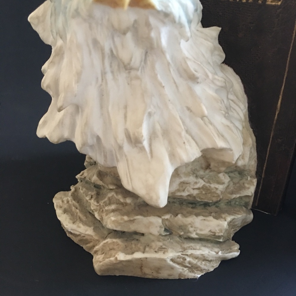 Vintage Wild Animal Eagle Bookends Fierce Realistic Eyes Ceramic Heavy 6.5” - Picture 8 of 16